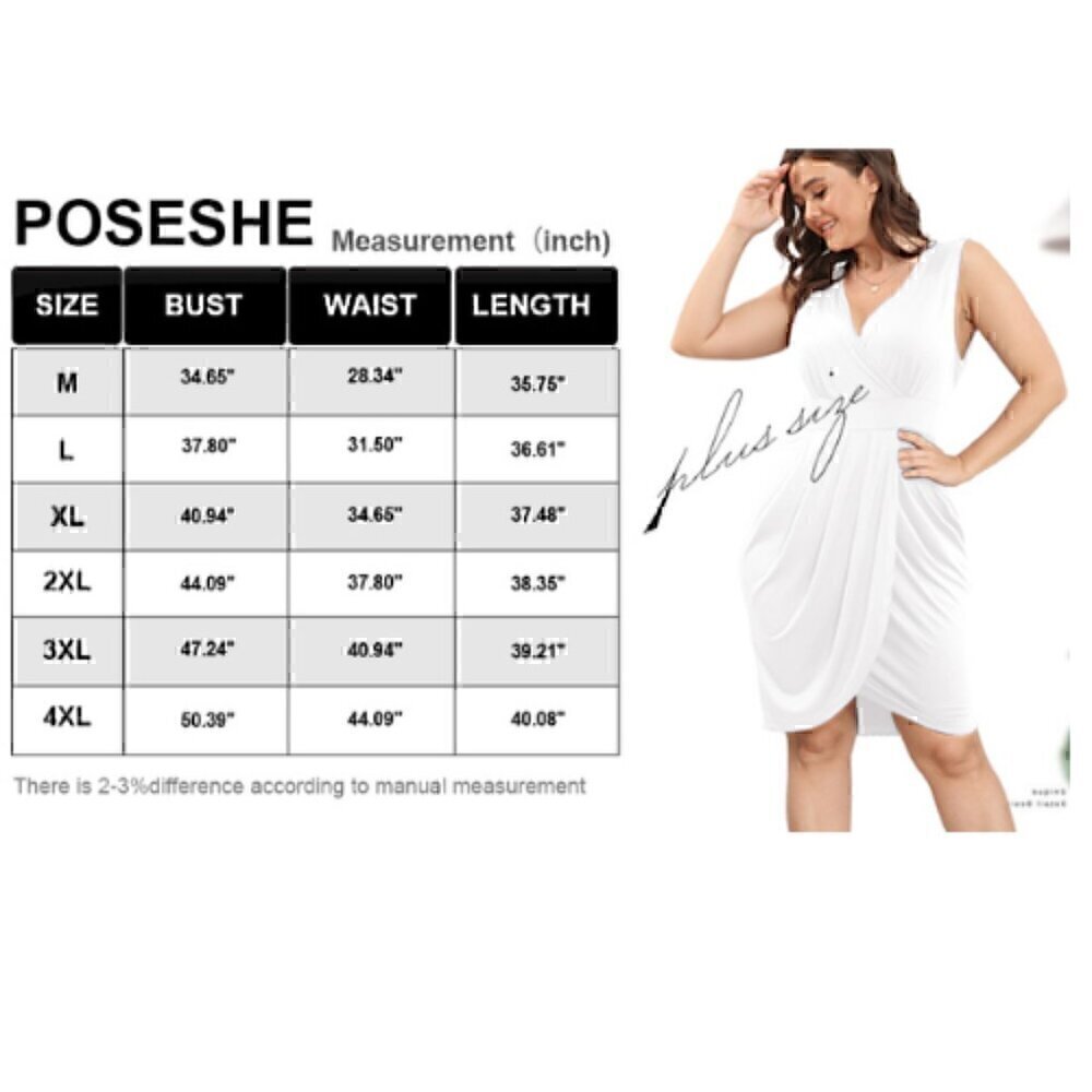 Black Plus Size 2XL Sleeveless Deep V Neck Front Split Wrap Dress NWT - Picture 5 of 5